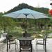 9 ft Waterproof Patio Umbrella with Push Button Tilt and Crank Lift, Weather Resistant, Water Resistant, UV Resistant