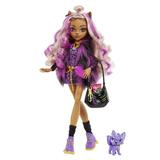 Monster High Doll Clawdeen Wolf with Accessories and Pet Dog Posable Fashion Doll with Purple Streaked Hair