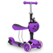 MADOG Kids Scooter Kick Scooter with Removable Seat Adjustable Height LED Flashing Wheels Scooter with Ladybug Basket for 3-6 Years Old Boys Girls Purple