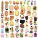 60 Pieces Miniature Food Drinks Toys Mixed Resin Foods for Doll Kitchen Pretend Play Mini Food Set for Adults Teenagers Doll House DIY Doll House Toys