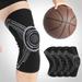 Mairbeon 1Pc Knitting Knee Support Brace Soft Anti-collision T Shape Spring Support Knee Brace for Playing Basketball