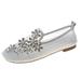 Quealent Adult Women Shoes Casual Tennis Shoes for Women Arch Support with Rhinestone Flat Shoes Summer Business Casual Shoes for Women Wedges Silver 6.5