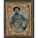 Print: Unidentified Soldier In Confederate Uniform And Derby Hat With