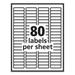 1PC PRES-a-ply Labels Inkjet/Laser Printers 0.5 x 1.75 White 80/Sheet 100 Sheets/Pack