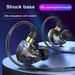 Bcloud Earphone Wired In-ear Headset with Subwoofer Mic Enhanced Sound Quality 3.5MM Gaming Music Calls Earphone Black One Size