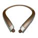 Foldable Bluetooth Headphones Wireless Neckband Sports Headset with Retractable Earbuds Sweatproof Noise Cancelling Stereo Earphones with Mic & Carrying Case - gold