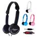 Bcloud Retractable Foldable Over-ear Headphone Headset with Mic Stereo Bass for Kids White One Size