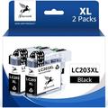 LC203 LC201 LC203XL Ink Cartridges Compatible for Brother LC203 Ink cartridges Work for MFC-J880DW MFC-J480DW MFC-J460DW MFC-J4420DW MFC-J485DW MFC-J885DW(2 Black)