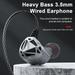 Bcloud Wired Headphone Stereo Surround HiFi Sound In-ear Heavy Bass 3.5mm Wired Earphone Computer Accessory Grey One Size