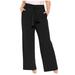 QUYUON Cargo Pants for Women Fashion Casual Full-Length Loose Pants Solid High Waist Trousers Long Straight Wide Leg Pants Motorcycle Pants Full Pant Leg Length Track Pants Pant Style N-6941 Black M