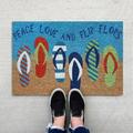 Carpet Summer Welcome Sign Hello Sunshine Flip Flop Doormat Funny Cute Doormat Door Mat Welcome Friends Doormat Funny Doormat New Home Door Mat