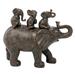 Nature s Mark 8 H 3 Baby Elephants Riding an Elephant Resin Statue Figurine Home Decorative Accent