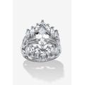 Women's 5.98 Tcw Marquise-Cut Cubic Zirconia .925 Sterling Silver Engagement Ring Set by PalmBeach Jewelry in Silver (Size 7)