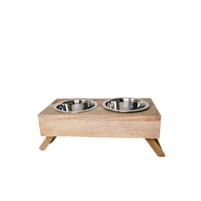 Eco-Friendly Elevated Dog Wood Feeder by JoJo Modern Pets in Natural (Size MEDIUM)