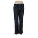 Simply Vera Vera Wang Jeans - Mid/Reg Rise Straight Leg Boyfriend: Blue Bottoms - Women's Size 6 - Dark Wash