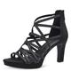 MARCO TOZZI Damen Sandalen mit Absatz Glitzer Vegan, Schwarz (Black Comb), 38