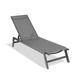 Kepooman Outdoor Chaise Lounge Chair Adjustable Lightweight Portable Beach Lounge Chair for Patio Garden Pool Lawn Deck Sunbathing Camping Reclinging Chair Grey