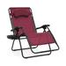 Zero Gravity Chair Folding Recliner with armrests and Extra-wide 24-Inch Seat Lounge Chair w/Cup Holder Accessory Tray Burgundy