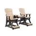 Grand Lake Amish Crafted Poly Outdoor Adirondack Double Balcony Glider Weatherwood on Black