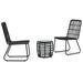 Walmeck 3 Piece Bistro Set Poly Rattan Black