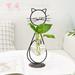 Desktop Glass Planter Vase Holder Metal Cat Plant Terrarium Stand for Home Patio Lawn Garden Decoration