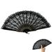 5 Pieces Elegant Rose Lace Floral Folding Hand Fans 9 Inch Suitable for Tea Party Fans Wedding Dancing Church Party Gifts