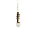 Stephanov Multi-Faceted Crystal Ball Ceiling Fan Pull 2 h with 12 Polished Brass Chain