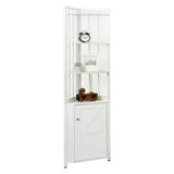 Fithood EVAJOY Corner Storage Rack 4-Tier Corner Shelf with Storage Bookshelf Storage Stand