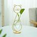 Desktop Glass Planter Vase Holder Metal Cat Plant Terrarium Stand for Home Patio Lawn Garden Decoration