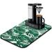 Coffee Bar Mat Accessories for Countertop Absorbent Anti-Slip Silicone Green Plants Dish Drying Mats for Kitchen Counter Draining Pad Decor Gift Fit Coffee Maker Coffee Pot Espresso Machine 19x12in