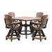 Grand Lake Amish Crafted 4 Person Poly Adirondack Counter Height Table Set Brazilian Walnut on Black