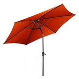 10FT Patio Umbrella Portable Market Umbrella with Tilt Adjustment Multifunctional Sun Shade Umbrella with Hand Crank Orange