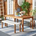 SAFAVIEH Aquina Outdoor Patio 3 Piece Dining Set Natural/White