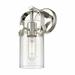 Innovations Lighting Pilaster II Cylinder - 1 Light 7 Wall-Mounted Sconce Polished Nickel/Seedy