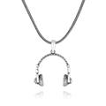 TAKILINGO S925 Sterling Silver Headphones Pendant Necklace DJ Headset Pendant Necklace Music Pendant Necklace Silver Earphone Necklace Hip- Pop Jewelry Gift for Men (70)