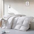 APSMILE Single Duvet 4.5 Tog - Goose Feather Down Summer Duvet - 400 TC Cotton Cover & Down Proof Fabric - Lightweight Quilt - Machine Washable (White, Single)