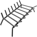 Amagabeli Fireplace Grates 30 Inch Wide Heavy Duty Solid Steel Fireplace Log Grate for Indoor Wood Holder Wrought Iron Fire Grate Wood Rack for Outdoor Kindling Wood Stove Hearth Burning Rack Black