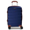 CALDARIUS Cabin Suitcase Hard Shell |3 Digit Combination Lock | Trolley Cabin |Aluminium Alloy Telescopic Handle l 4 Dual Spinner Wheels l 20" Carry On Suitcase l Lightweight (Cabin 20'' Blue)