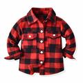 AKAFMK Girls Winter Coats Girls Outerwear Jackets and Coats Rain Coats for Girls Toddler Flannel Shirt Jacket Plaid Long Sleeve Lapel Shacket Kids Boys Girls Coats Fall Tops Red 5-6 Years