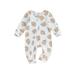 jaweiwi Toddler Baby Zipper Rompers 0 3M 6M 9M 12M Sloth Print Long Sleeve Jumpsuit Pants for Newborn Infant Cute Clothes