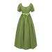 ZRBYWB Dress For Girls Plus Size Big Girls Regency Dresses Ruffled Classical Puff Sleeve Empire Waist Dress Belt Gown Fashion Dress