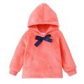 AKAFMK Girls Winter Coats Girls Outerwear Jackets and Coats Rain Coats for Girls Winter Infant Toddler Baby Boys Girls Long-sleeved Thickened Warm Flannel Hooded Sweater Pink 18-24 Months