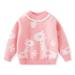 Esaierr Girls Soft Sheep Sweater for Kids Toddler 12M-6Y Giraffe Pattern Mink Wool Pullover Thick Casual Jumper Cute and Sweet Autumn Winter Sweaters