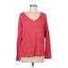 Banana Republic Factory Store Long Sleeve T-Shirt: Red Color Block Tops - Women's Size Medium