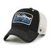 Men's '47 Black/Natural Carolina Panthers Five Point Trucker Clean Up Adjustable Hat