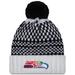 Women's New Era Black/White Seattle Seahawks 2023 NFL Crucial Catch Cuffed Pom Knit Hat