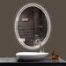 Orren Ellis Adorna Oval Frontlit & Backlit LED Bathroom Vanity Mirror AntiFog Dimmable Wall Mirror Metal | 32 H x 24 W x 1.2 D in | Wayfair