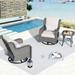 Winston Porter Stemple 3 Piece Rattan Seating Group w/ Cushions Synthetic Wicker/All - Weather Wicker/Wicker/Rattan in Gray | Outdoor Furniture | Wayfair