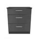 Welcome Furniture Ready Assembled Fourrisse 3 Drawer Deep Chest - Black Gloss