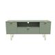 Ready Assembled Hirato 2 Door 1 Drawer Wide Tv Unit - Green